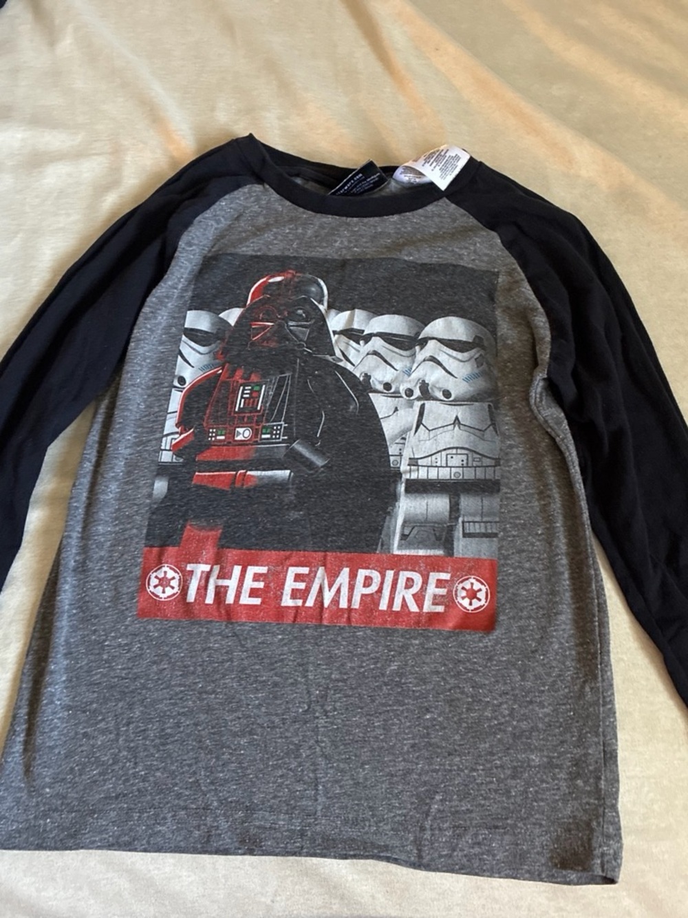 Lego Star Wars 'The Empire' Long Sleeve Raglan Shirt - Gray/Black/Red